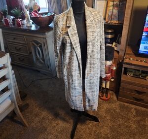 MELLODAY Women's Textured Plaid Blazer